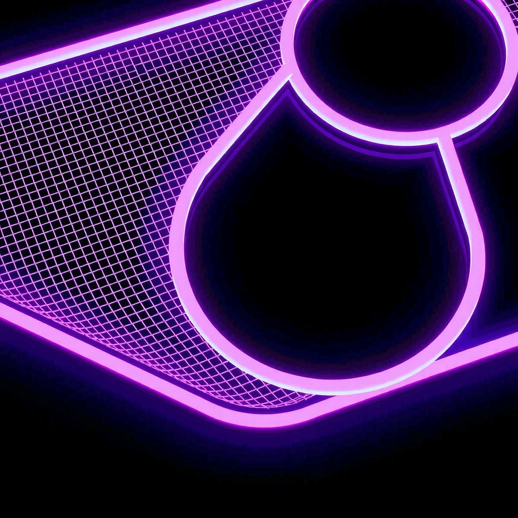 Neon wireframe mesh detail